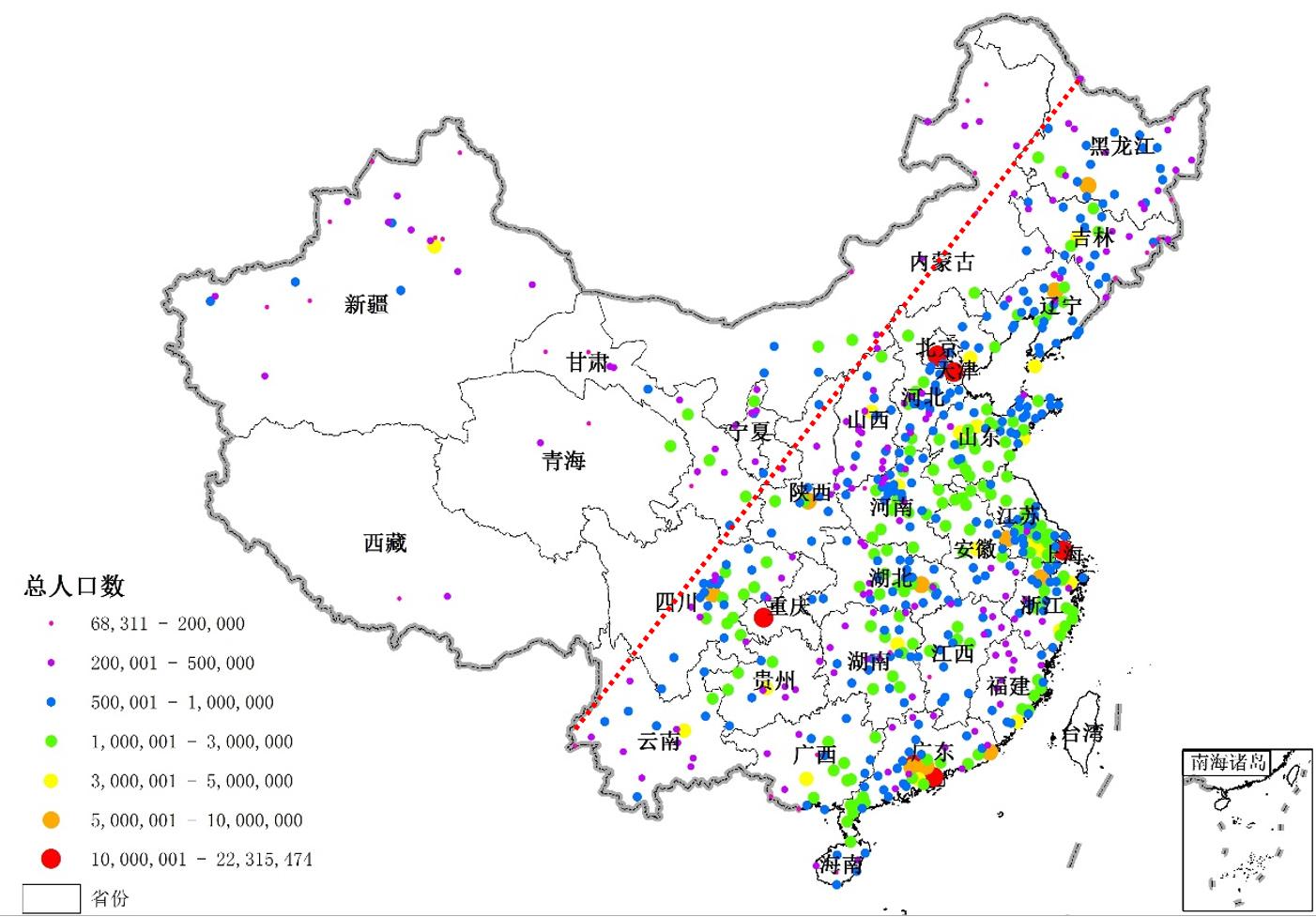 一,人口分布的胡焕庸线 首先回顾下两千年以来的中国人口大迁徙历史.