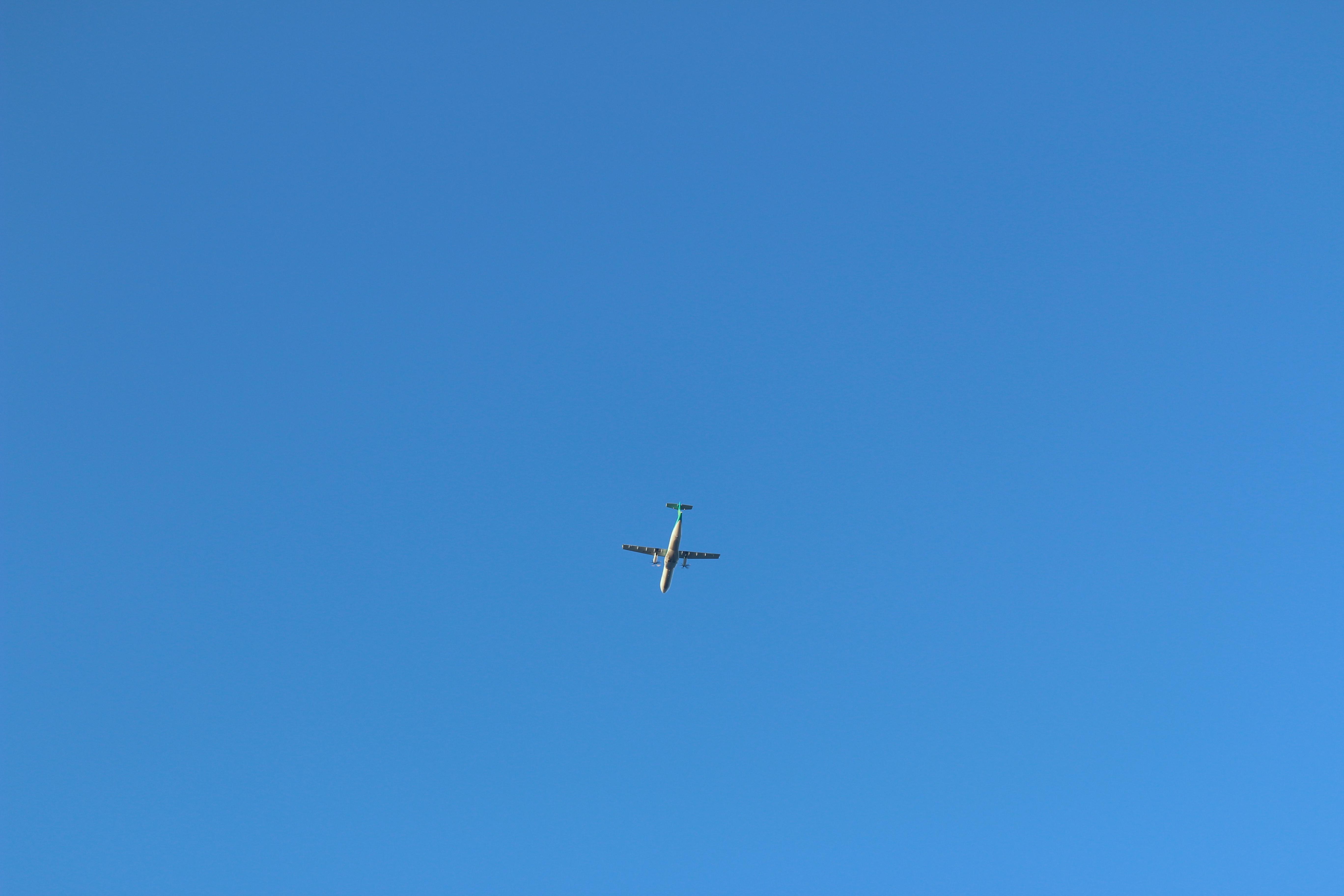 (飞机飞过天空.)