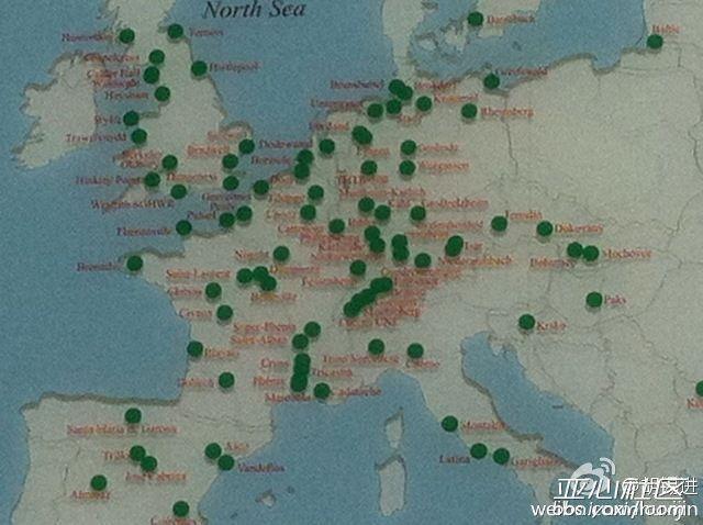 这是欧洲核电站分布图.