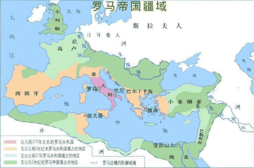 27bc,元老院授予屋大维『 奥古斯都』称号,建立元首制,罗马共和国被