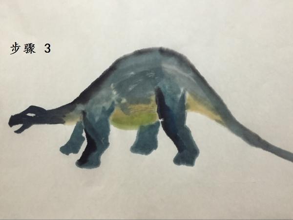 国画怎样画恐龙?