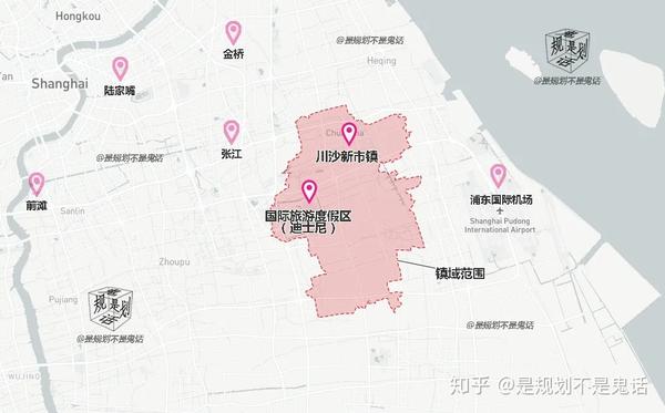 川沙新镇范围图 @鬼话宝