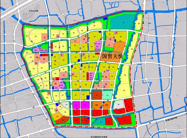 用地规划图 图片来源:《松江区佘山北大型居住社区控制性详细规划》