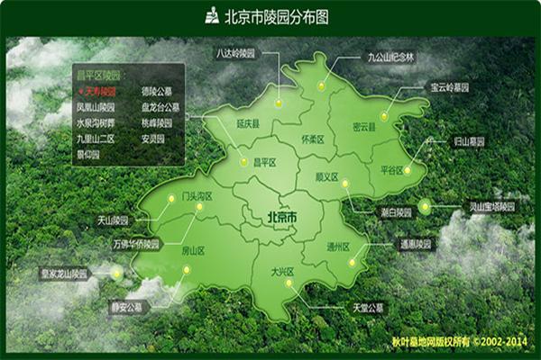 北京墓地分布图,分布在哪里