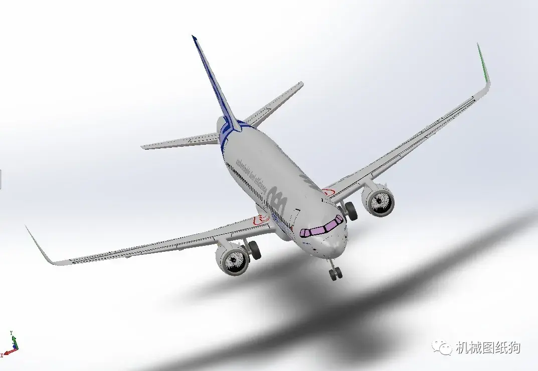 飞行模型airbusa320neo空客飞机模型3d图纸solidwokrs设计附step