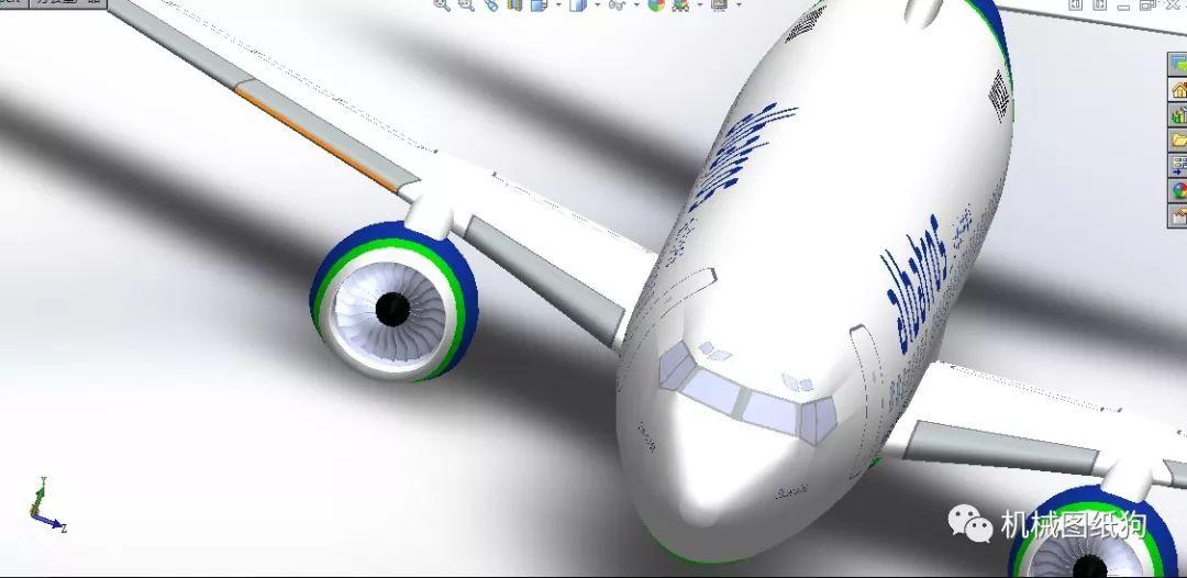 飞行模型b737500波音客机模型3d图纸solidworks2013飞机三维建模