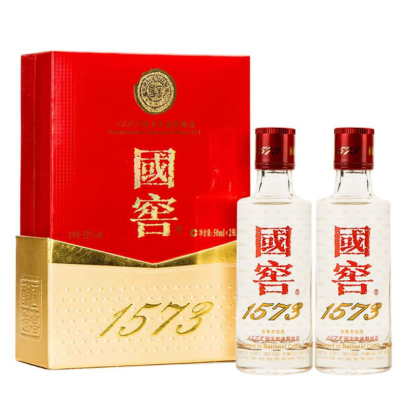 原价￥259现价￥249泸州老窖国窖1573浓香型白酒52度小礼盒50ml2瓶新