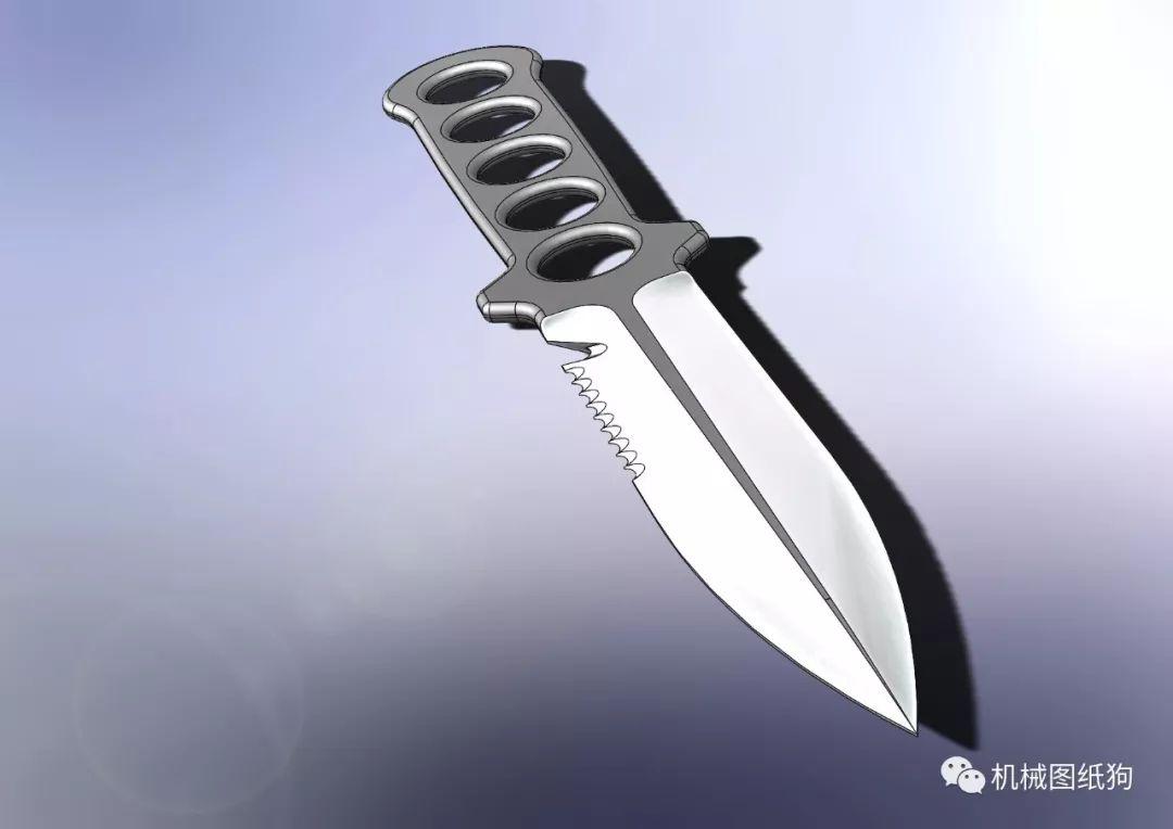 【武器模型】潜水刀匕首模型3d图纸 step格式