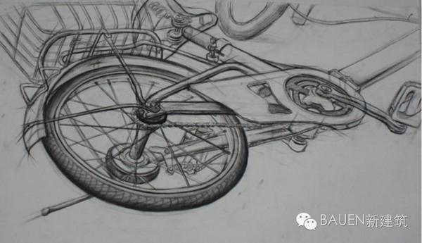 素描;自行车