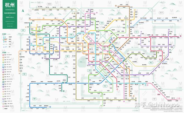 杭州轨道交通线路图(四期建设规划 / 2022  / 运营版)