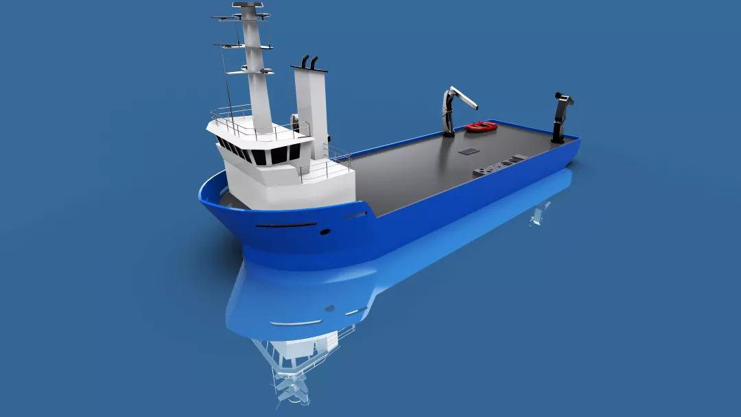 海洋船舶简易货船模型3d图纸solidworks设计