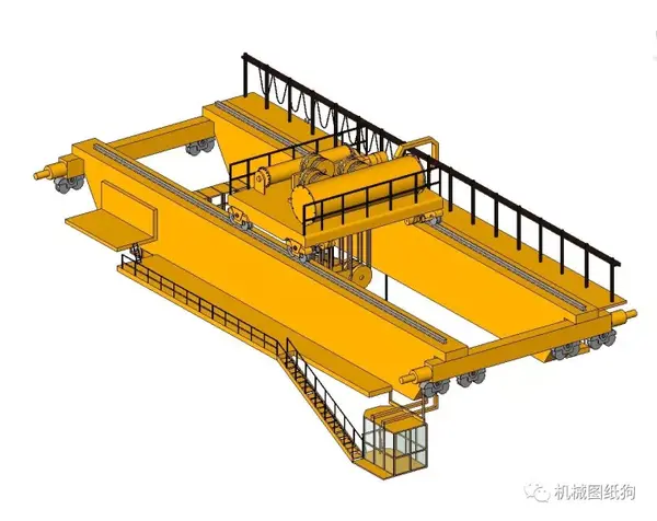 工程机械eot电动桥式起重机3d模型图纸dwgsat格式