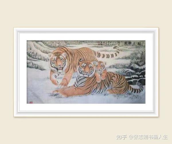 在1988年结识了"天下第一虎"冯大中的师兄倪文杰先生学习画东北虎,近