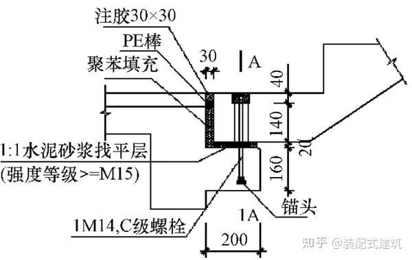 预制楼梯滑动铰端节点大样