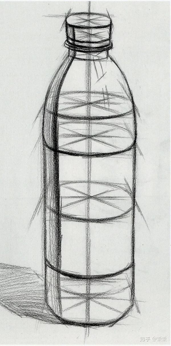 素描静物塑料瓶与玻璃瓶要怎么画才好