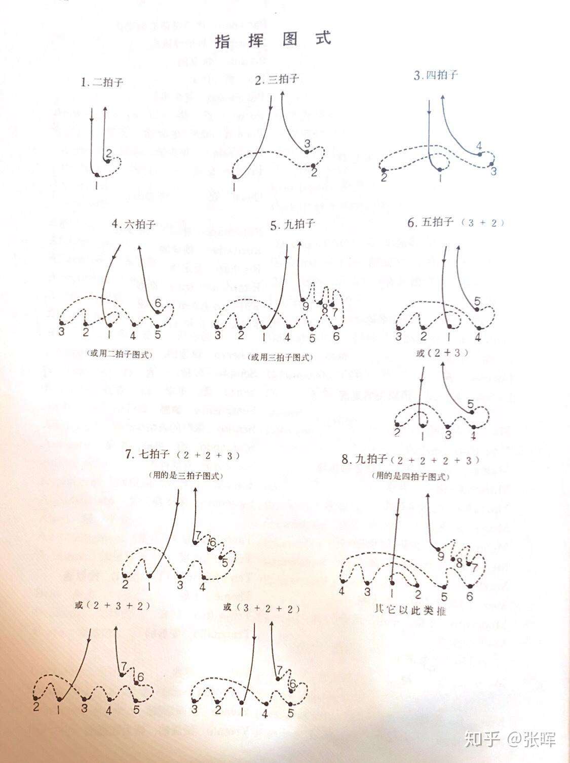 拍子指挥图示的击点与线之间分别对应什么时值对应第几拍