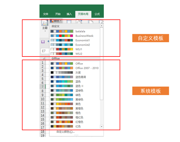 我主要分享excel内的配色方案制作技巧: office