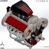 发动机电机 v12发动机3d模型图纸 汽车引擎 水冷设计