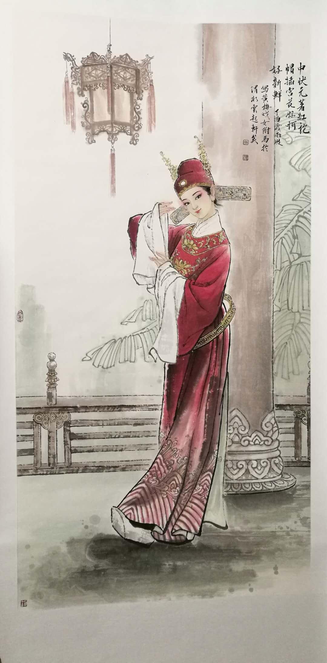 首发于国画 诗词 中状元 it 中状元著红袍  帽插红花好哇好新鲜哪