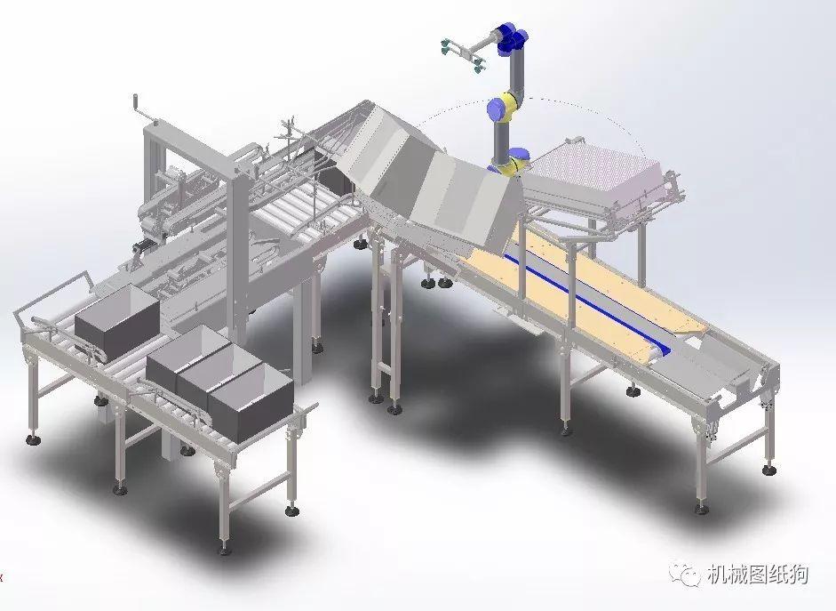 非标数模自动化包装流水线模型3d图纸stp格式