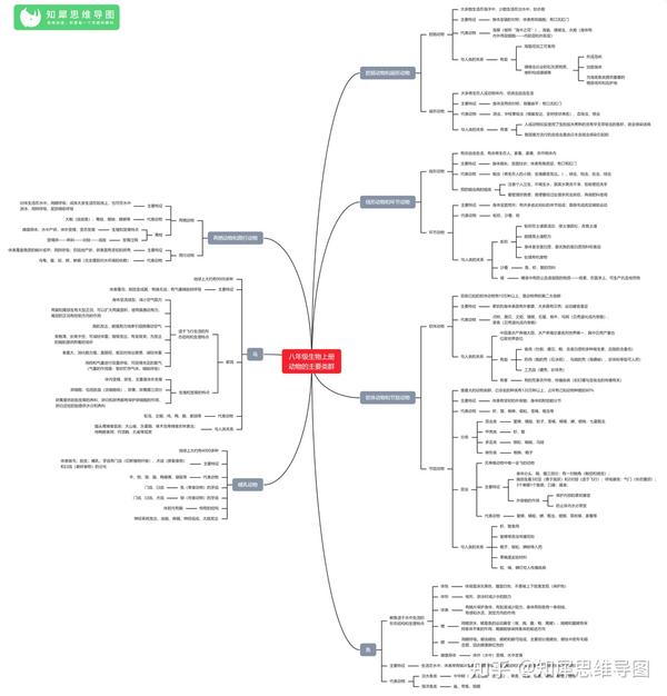 八年级生物上册思维导图 | 人教版初二生物知识整理