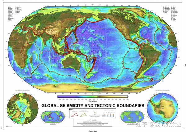 世界地震分布图(可以看出大部分地震都发生在板块边界)
