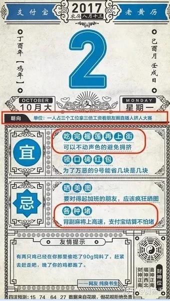 案例: 支付宝上线老黄历海报