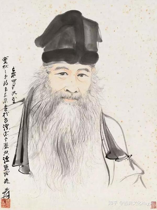 张大千自画像,有情趣!