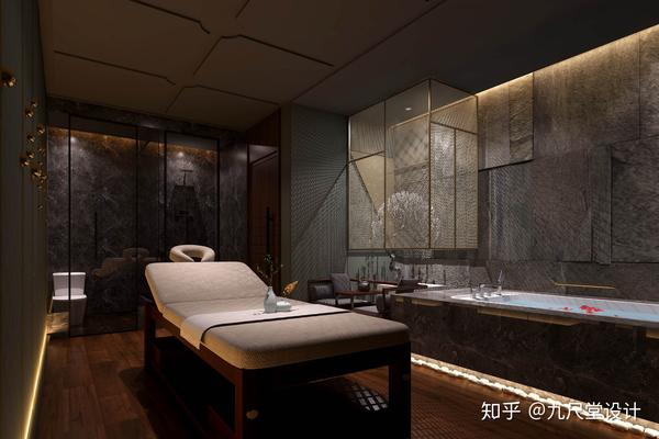 足疗店装修风格,足浴店包厢大厅设计装修效果图