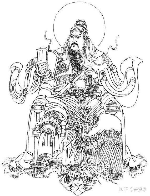 白描人物古代名将戎马风采