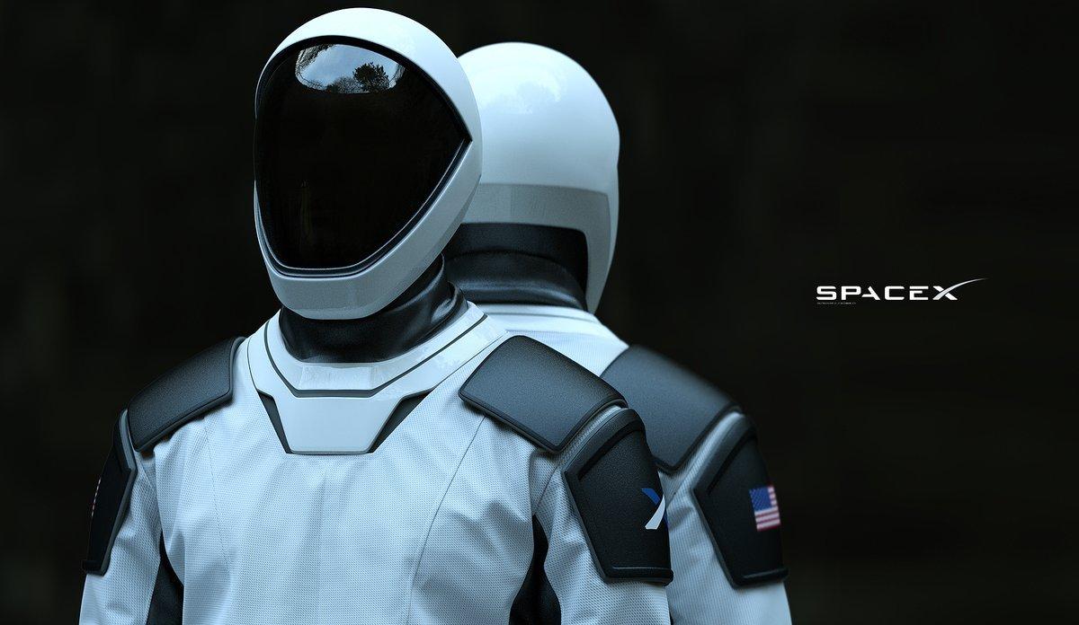 一袭星战风spacex宇航服越看越科幻