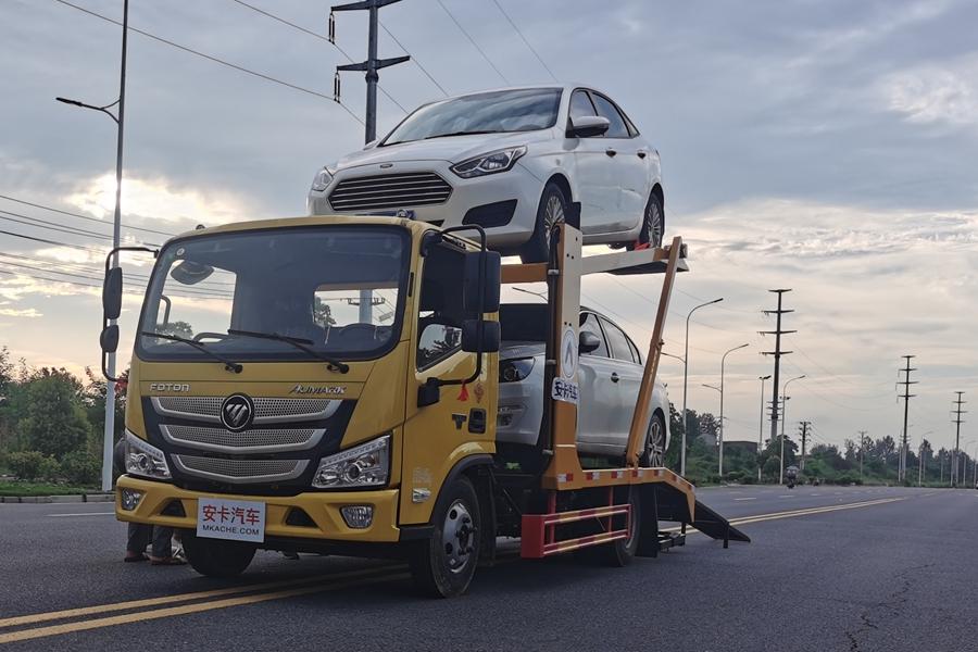 福田欧马可蓝牌二位板轿运车多少钱一辆 福田欧马可蓝牌二位板清障车