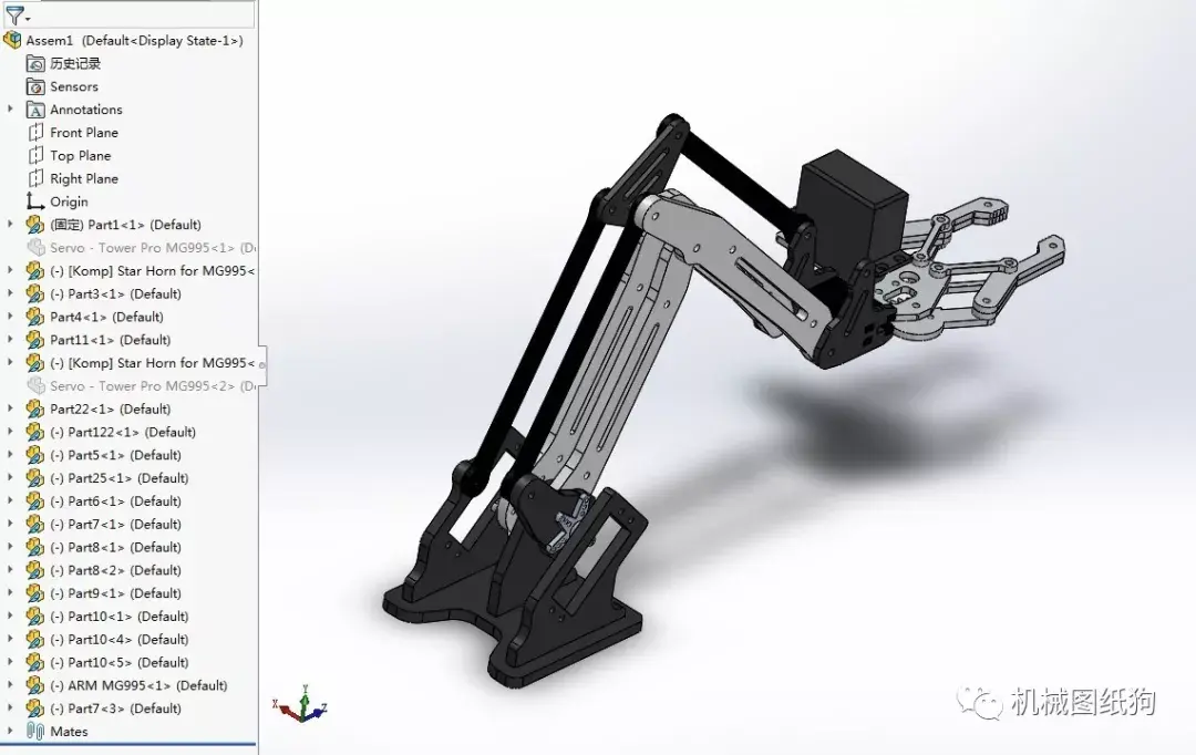 机器人acrylic机械臂3d图纸solidworks设计