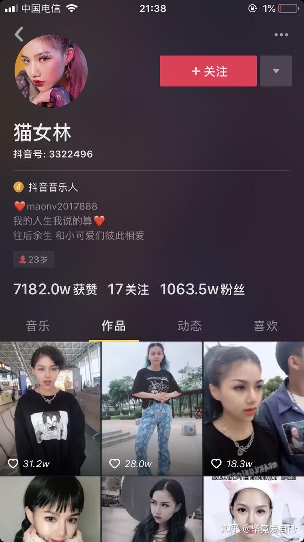 如何评价抖音上的猫女林?