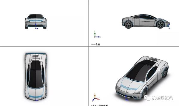 【汽车轿车】sport car运动跑车概念模型3d图纸 solidworks设计