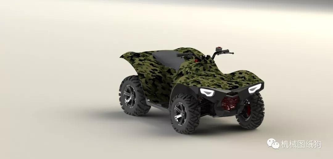 【其他车型】kitty atv全地形四轮摩托车模型3d图纸 step格式