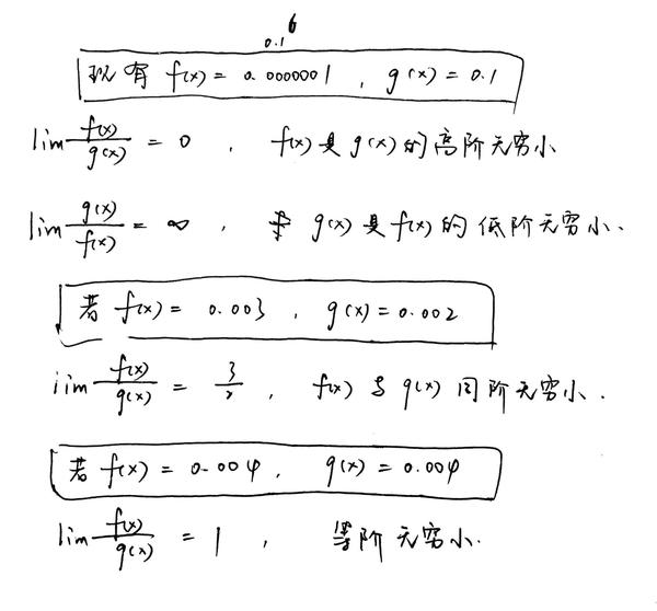 同阶高阶低阶等价无穷小是啥