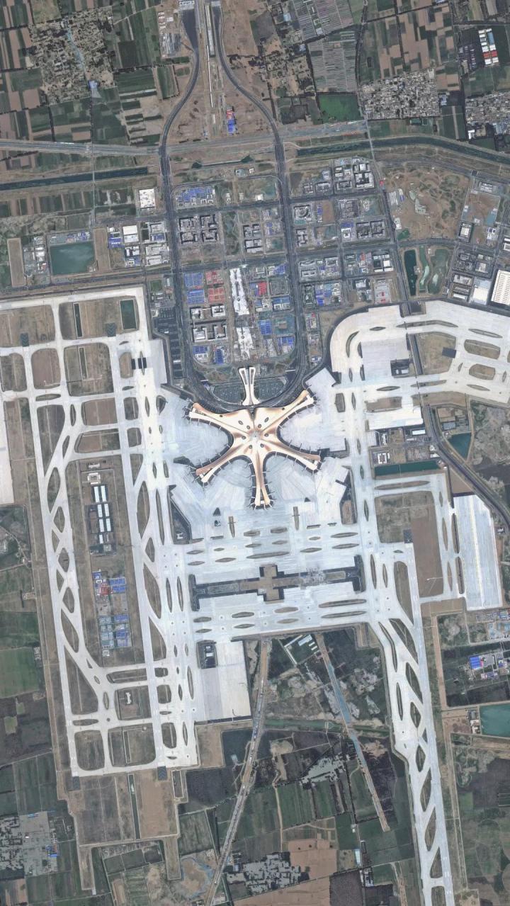 卫星图告诉你,北京大兴国际机场有多牛 ?