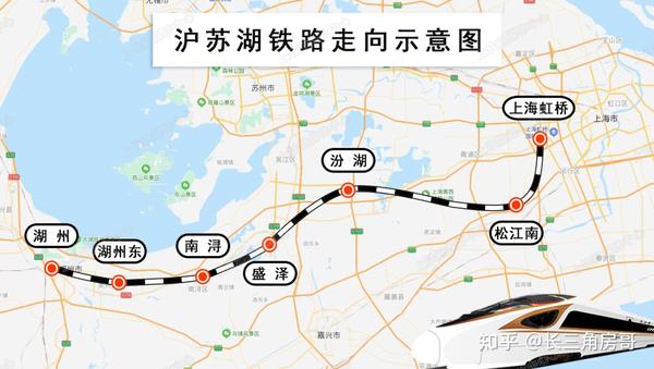 沪苏湖铁路走向示意图 松江