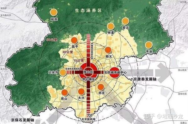 城市的主要空间形态:集中团聚状城市北京和线性带状城市兰州