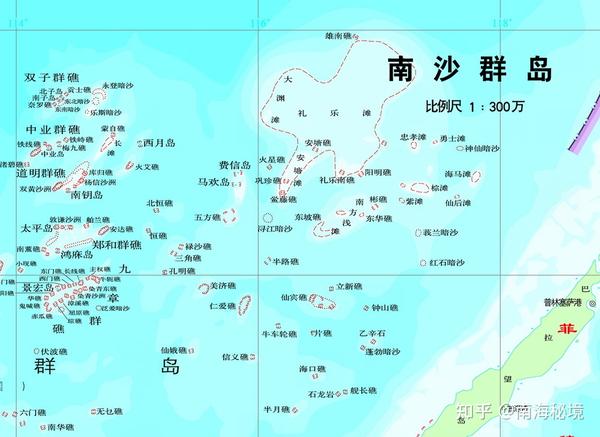 南沙群岛东部地图