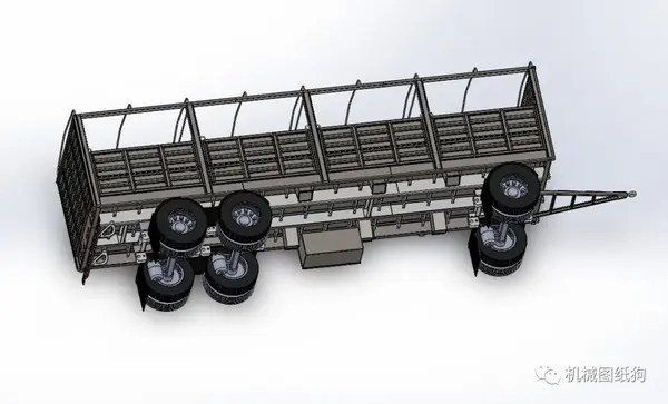 【其他车型】acoplado 6轮挂车拖车模型3d图纸 solidworks设计