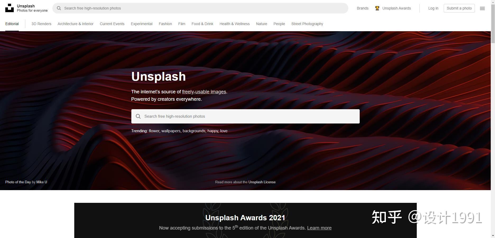 unsplash全球最大的照片网站 unsplash 宣布平台已经开放了超过 20