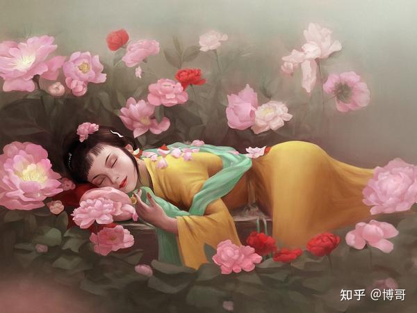 《红楼梦》没,其中有一幕" 憨湘云醉眠芍药裀"是被誉为红楼梦中经典