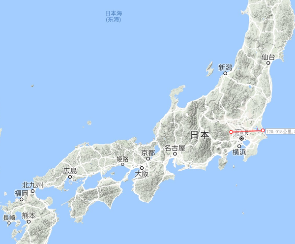 看看日本,最大的关东平原宽度就120公里