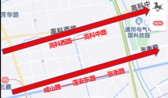 北蔡两条重要的路即将打通,高科西路——高科中路,成山路——莲安东路