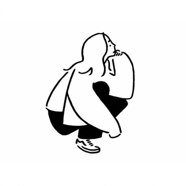 有没有类似这样白底简单黑色线条的人物图片作壁纸或者头像?