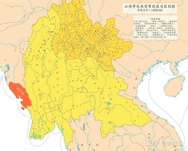 云南等处承宣布政使司地图,示三宣六慰(网图,侵删)