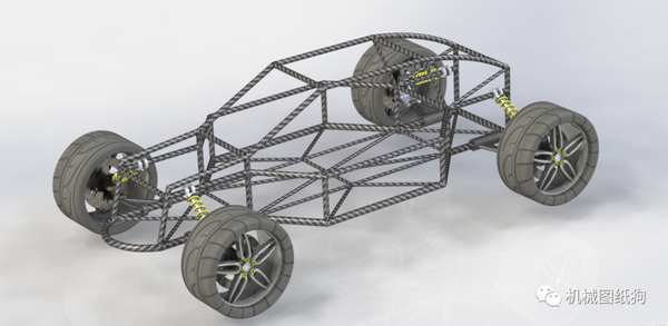 【卡卡赛车】doancu钢管车简易结构3d图纸 solidworks设计