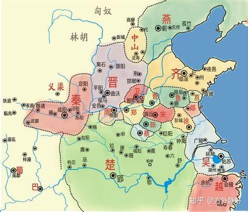 春秋地图:吴国和齐国是东部沿海两强